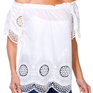 Women's Petite Off The Shoulder Top