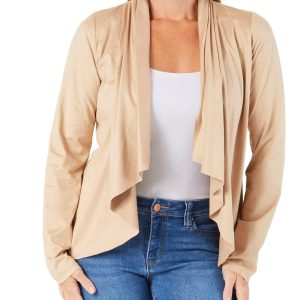 Women's Solid Drape Front Cardigan