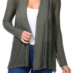 Women's Ribbed Open Front Cardigan