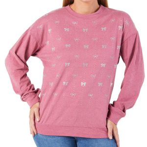 Women's Jeweled Bows Sweater Top