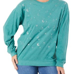 Women's Jeweled Moon & Stars Sweater Top