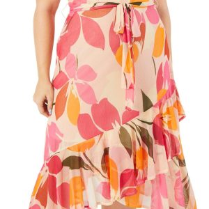 Women's Plus Sleeveless Floral Print Dress