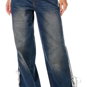 Juniors Low-Rise Bow Jeans