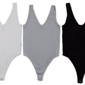 Juniors 3 Pk Seamless Ribbed Bodysuits