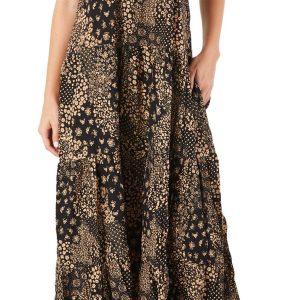 Juniors Sleeveless Floral Print Dress