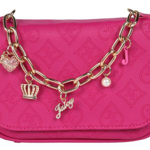 Embossed Chain Charm Crossbody