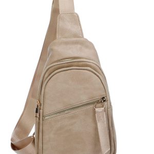 Faux Leather Sling Backpack