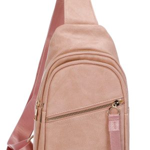Faux Leather Sling Backpack