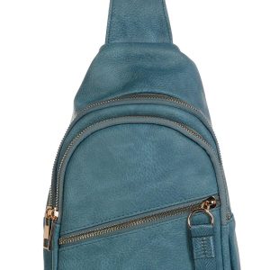 Faux Leather Sling Backpack