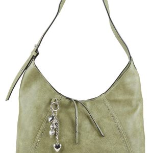 Faux Leather Studded Hobo