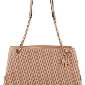 Solid Quilted Rouched Tote