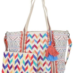 Embroidered Beaded Tote & Pouch