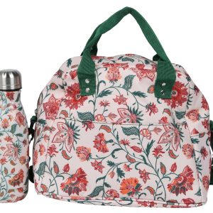 Boho Floral Lunch Tote w/ Water Bottle