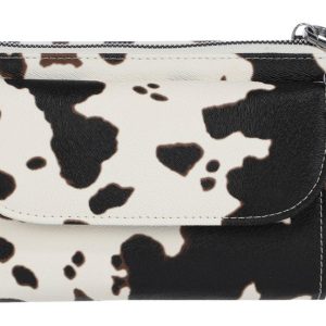 Cow Faux Leather Wallet On A String