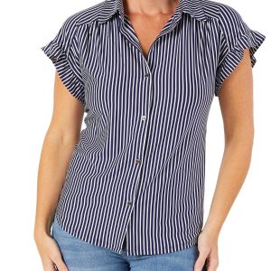 Women's Striped Button Down Top