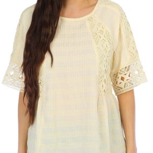 Women's Solid Eyelet Top