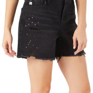 Women's Rhinestone Distressed Leg Shorts