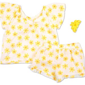 Little Girls 3 Pc Daisy Shorts Set