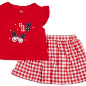 Little Girls 2 Pc Americana Skirt Set