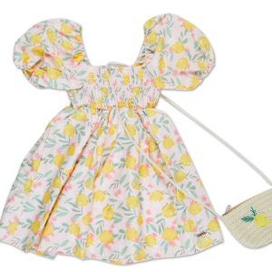 Little Girls Lemon Print Dress
