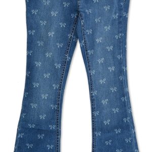 Girls Bow Print Jeans