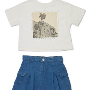 Girls 2 Pc Skirt Set