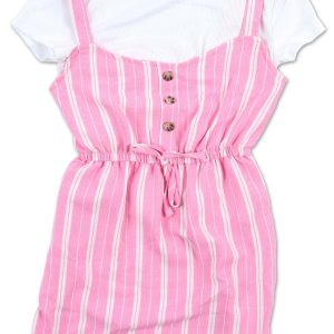 Girls 2 Pc Striped Dress Set