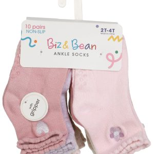 Girls 10 Pk Ankle Socks