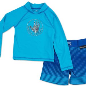 Little Boys 2 Pc Swim Shorts Set
