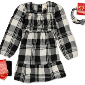 Toddler Girls 3 Pc Plaid Dress Set