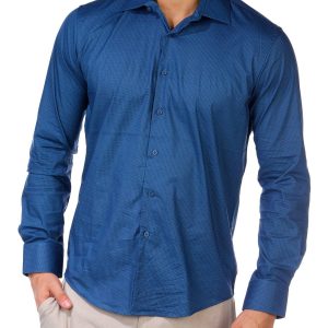 Men's Solid Button Down Dress Shirt