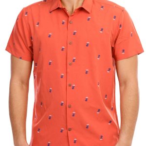 Men's Pineapple Print Button-Up Shirt