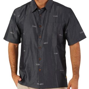 Men's Fish Print Button Down Shirt