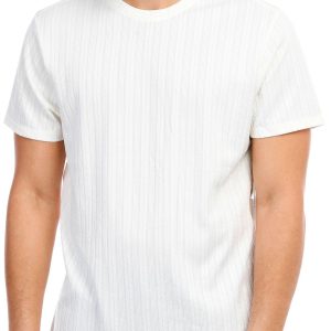 Men's Solid Textured Grid Top