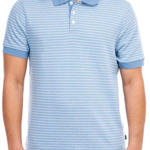Men's Stripe Print Polo Shirt