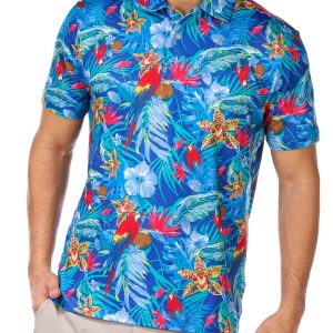Men's Tropical Print Polo Shirt