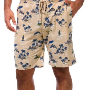 Men's Beach Scene Print Shorts