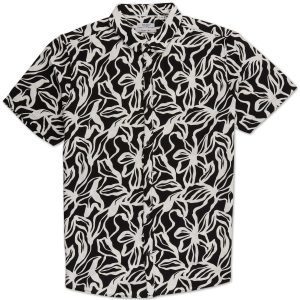 Big Men's Tropical Print Button Up