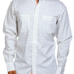 Big Men's Button Down Paisley Print Top