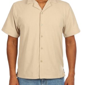Men's Solid Button Down Short Sleeve Shirt