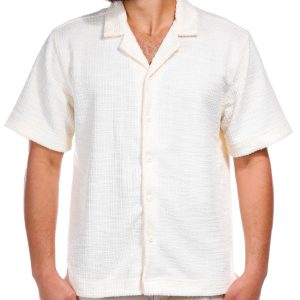 Men's Luxe Slub Knit Button Up