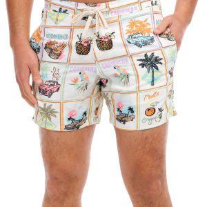 Men's Tropical Print Swim Shorts