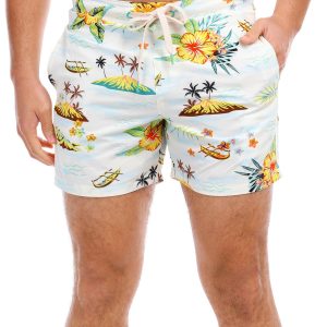 Men's Hawaiian Print Swim Shorts