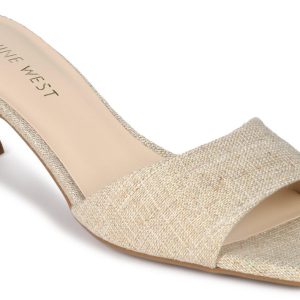 Women's Metallic Canvas Kitten Heels