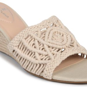 Women's Crochet Wedge Slides
