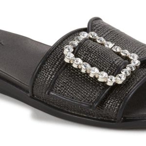 Women's Crystal Buckle Slides