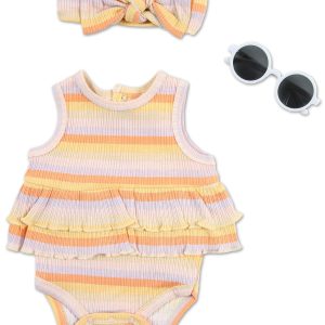 Baby Girls 3 Pc Sunsuit Set