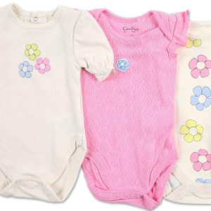 Baby Girls 3 Pk Short Sleeve Creepers