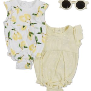 Baby Girls 3 Pc Creeper Set