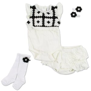 Baby Girls 4 Pc Shorts Set